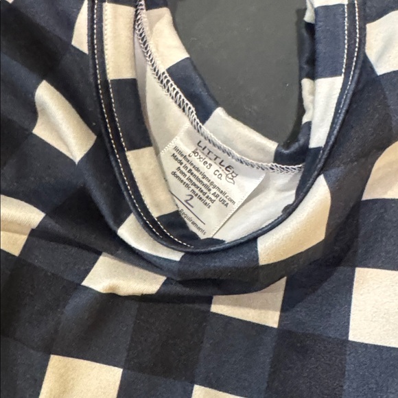 Little Foxies Plaid Peplum top and leggings Set 2T - Picture 3 of 8